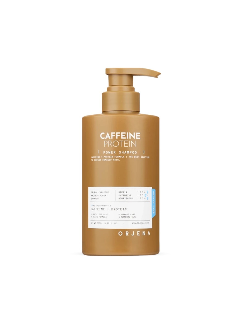 Shampoo anticaída para cabello todo tipo caffeine protein power shampoo 500ml Ð shampoo nutritivo con cafeína y proteínas para cabello orjena caffeine protein power
