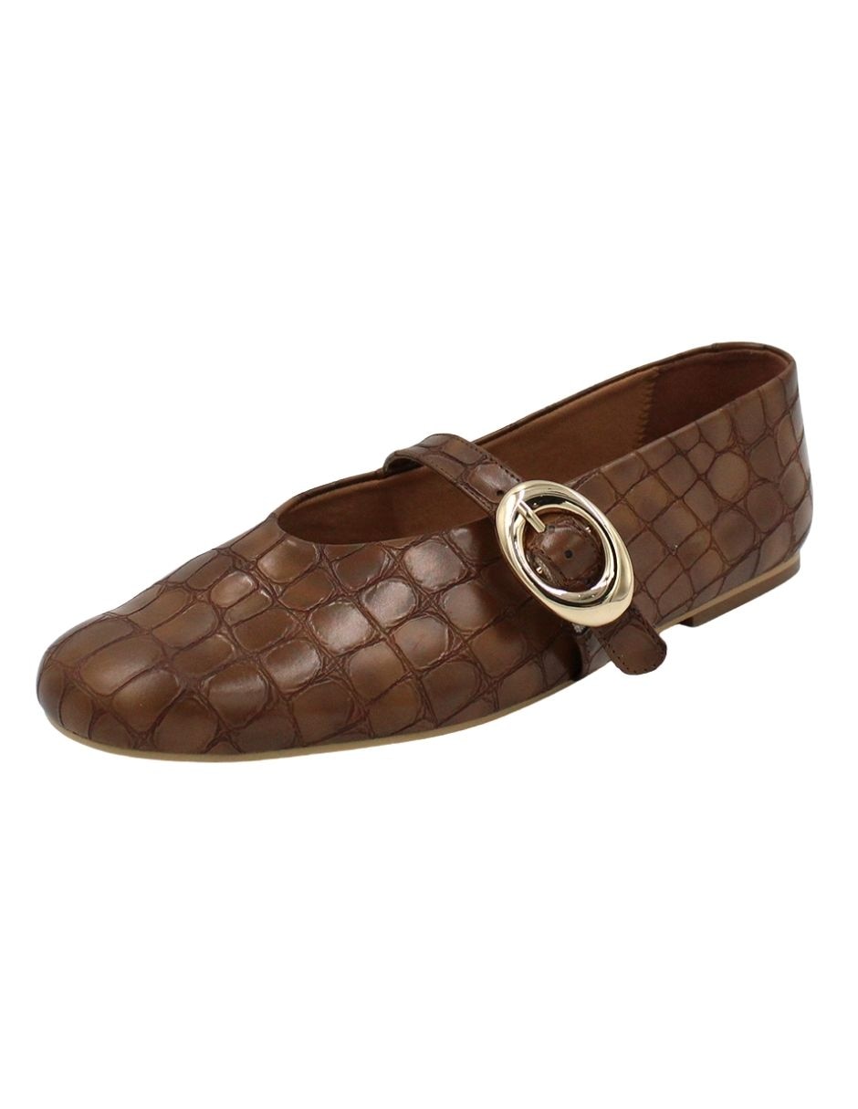 Balerina sentíes de piel sintética para mujer