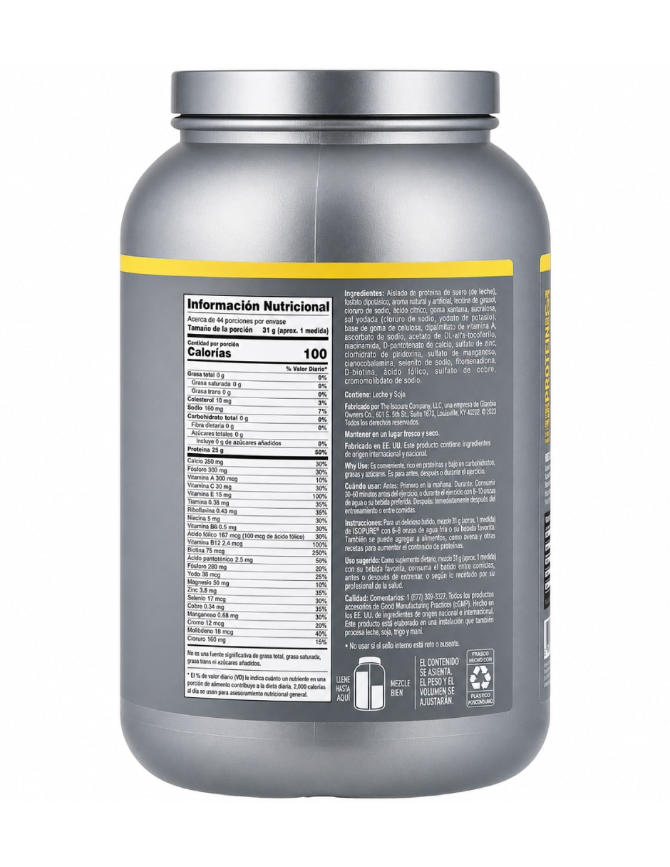 Proteína sabor plátano de 1.36 Kg