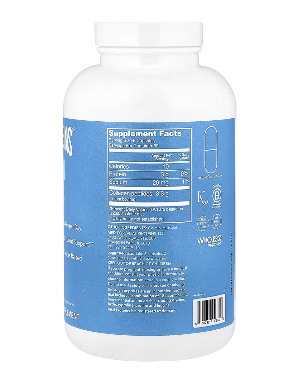Péptidos de colágeno Vital Proteins de 360 cápsulas 2