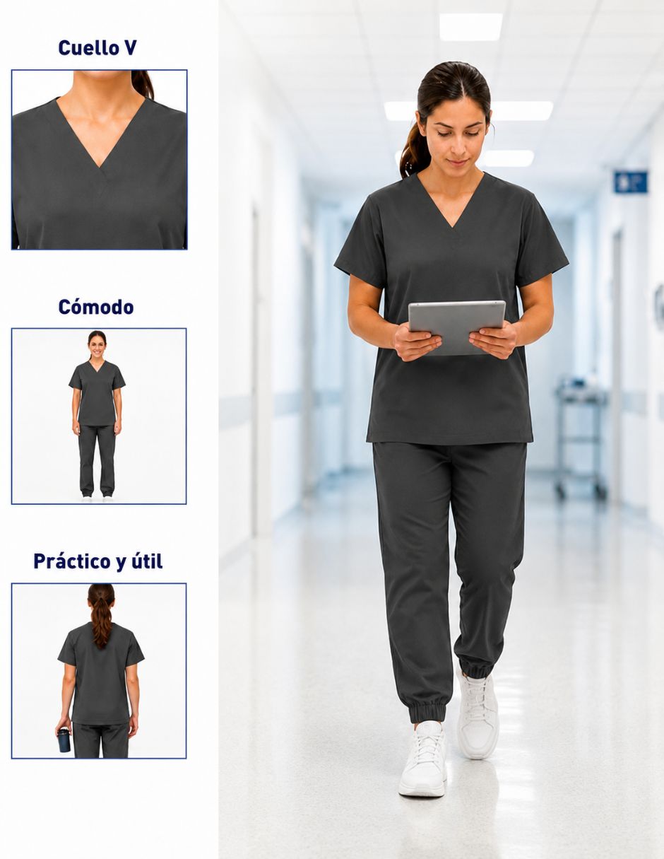 Pijama quirúrgica bluelander estilo recto para mujer 3
