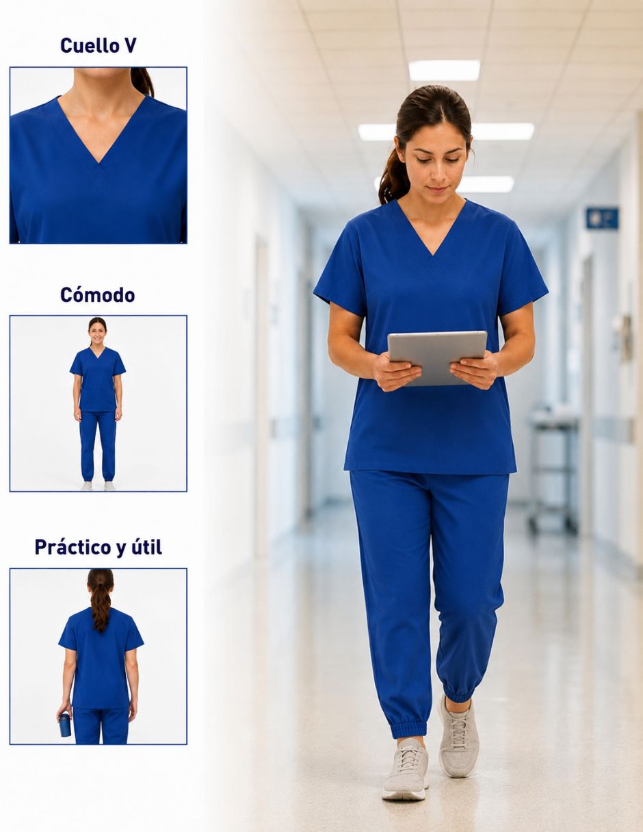 Pijama quirúrgica bluelander estilo recto para mujer 4