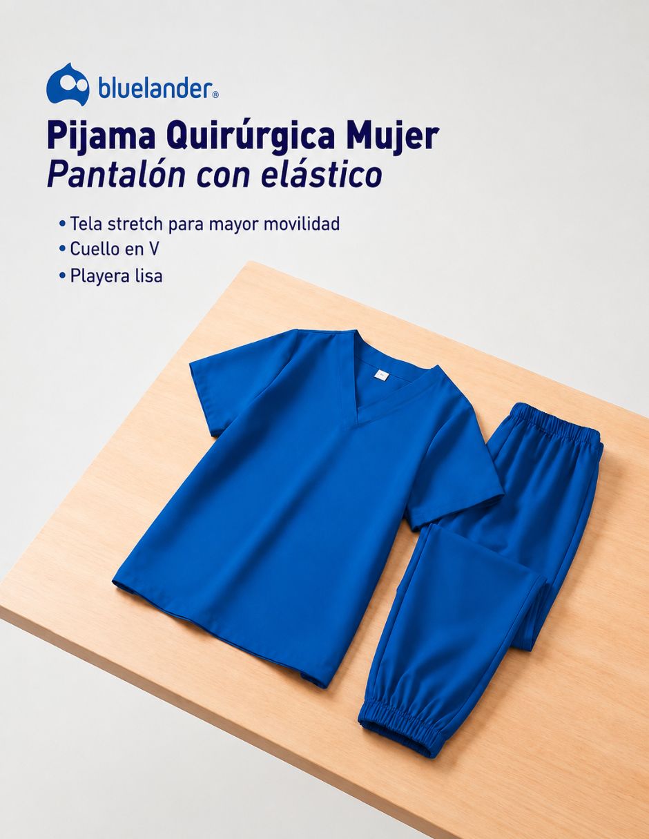 Pijama quirúrgica bluelander estilo recto para mujer 2