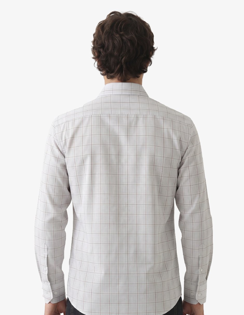Camisa casual manchester manga larga para hombre 6