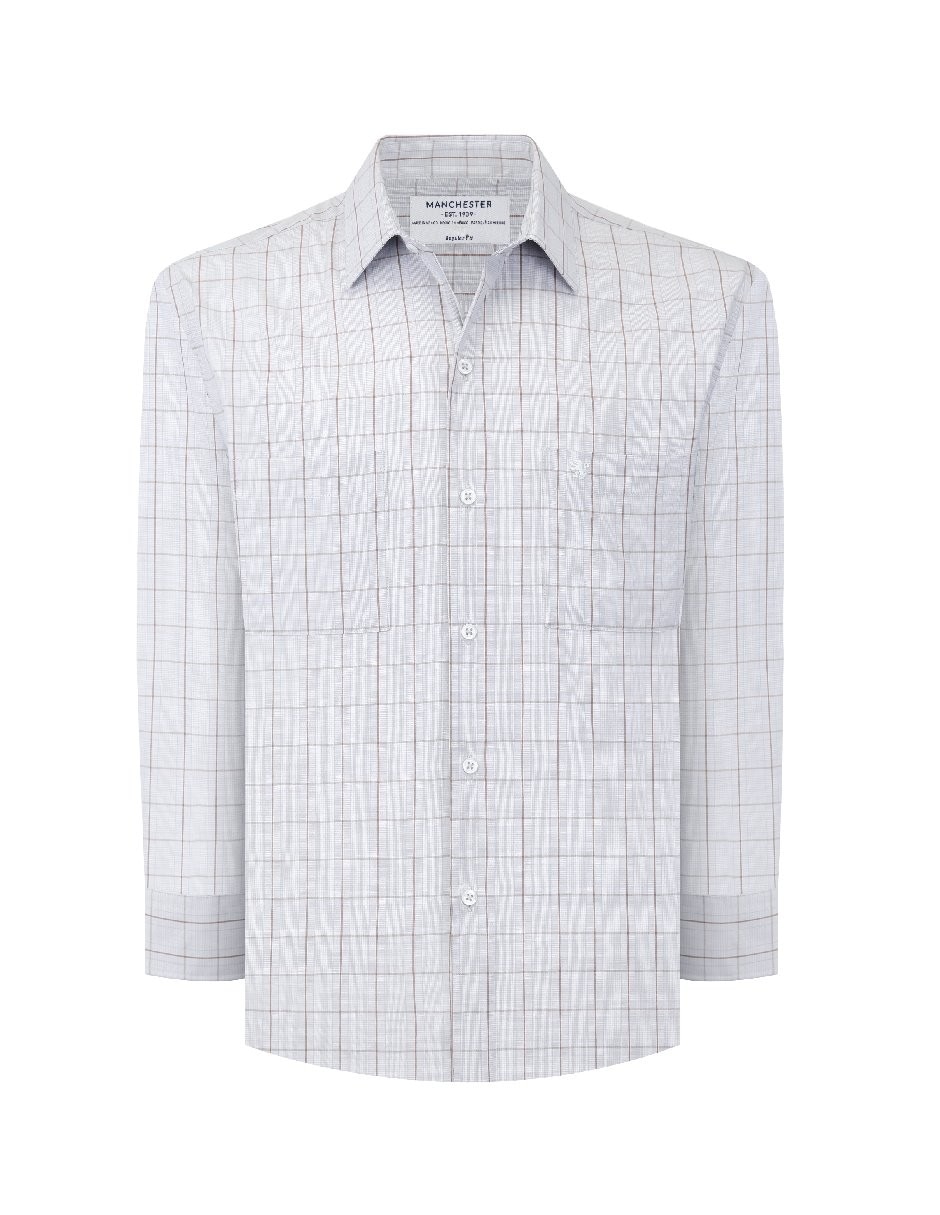Camisa casual manchester manga larga para hombre 2