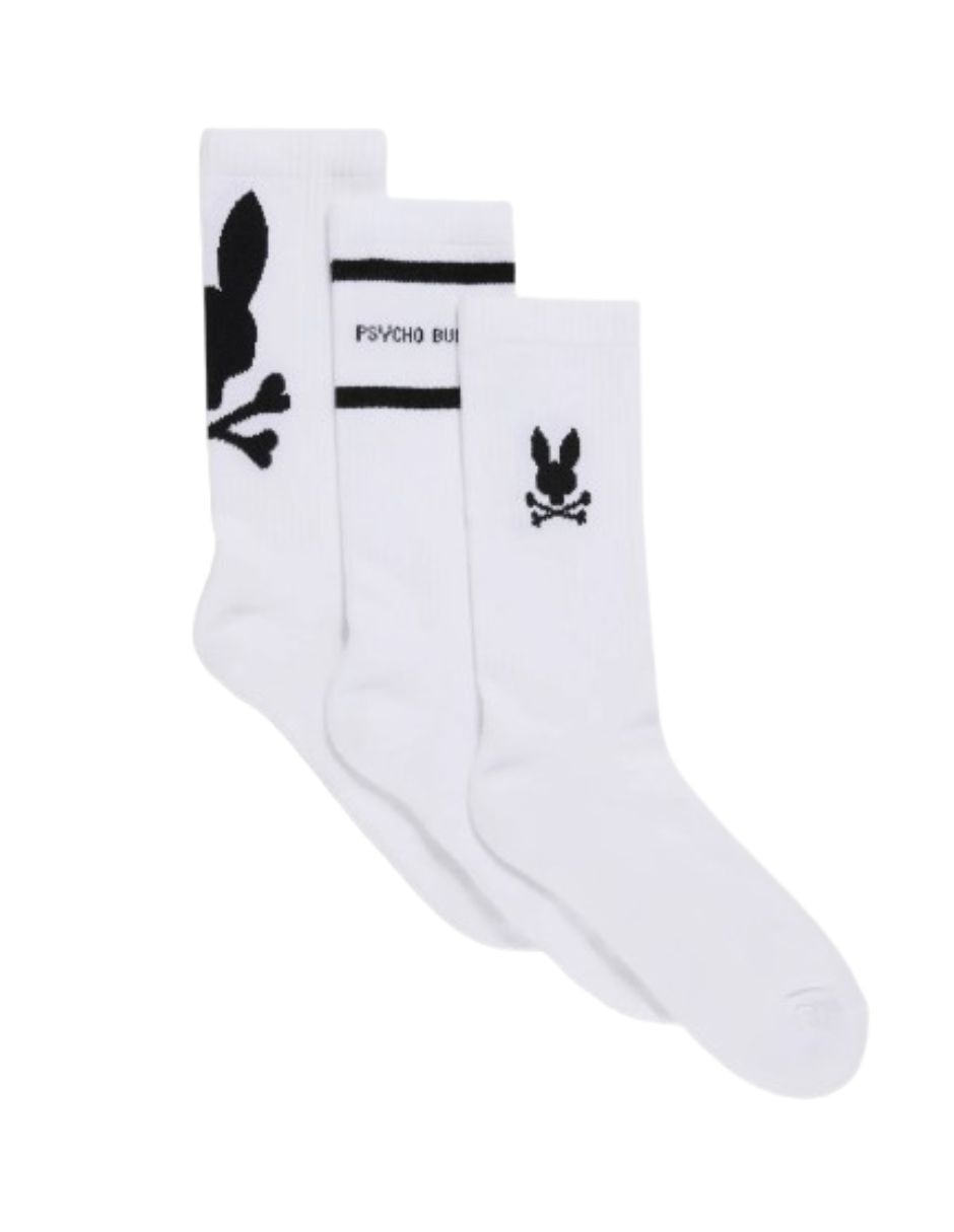 Calceta psycho bunny de algodón para hombre 3 pares Calceta psycho bunny de algodón para hombre 3 pares