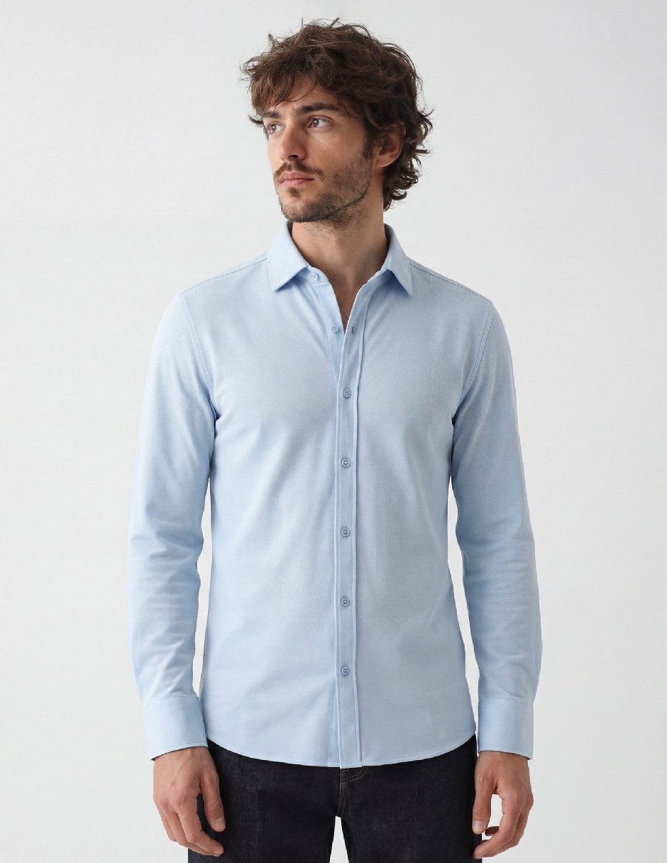 Camisa casual manchester manga larga para hombre