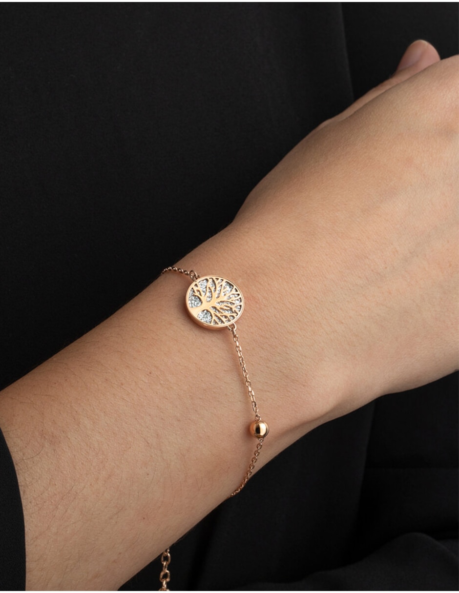 Pulsera lotus style zirconia cúbica tree of life