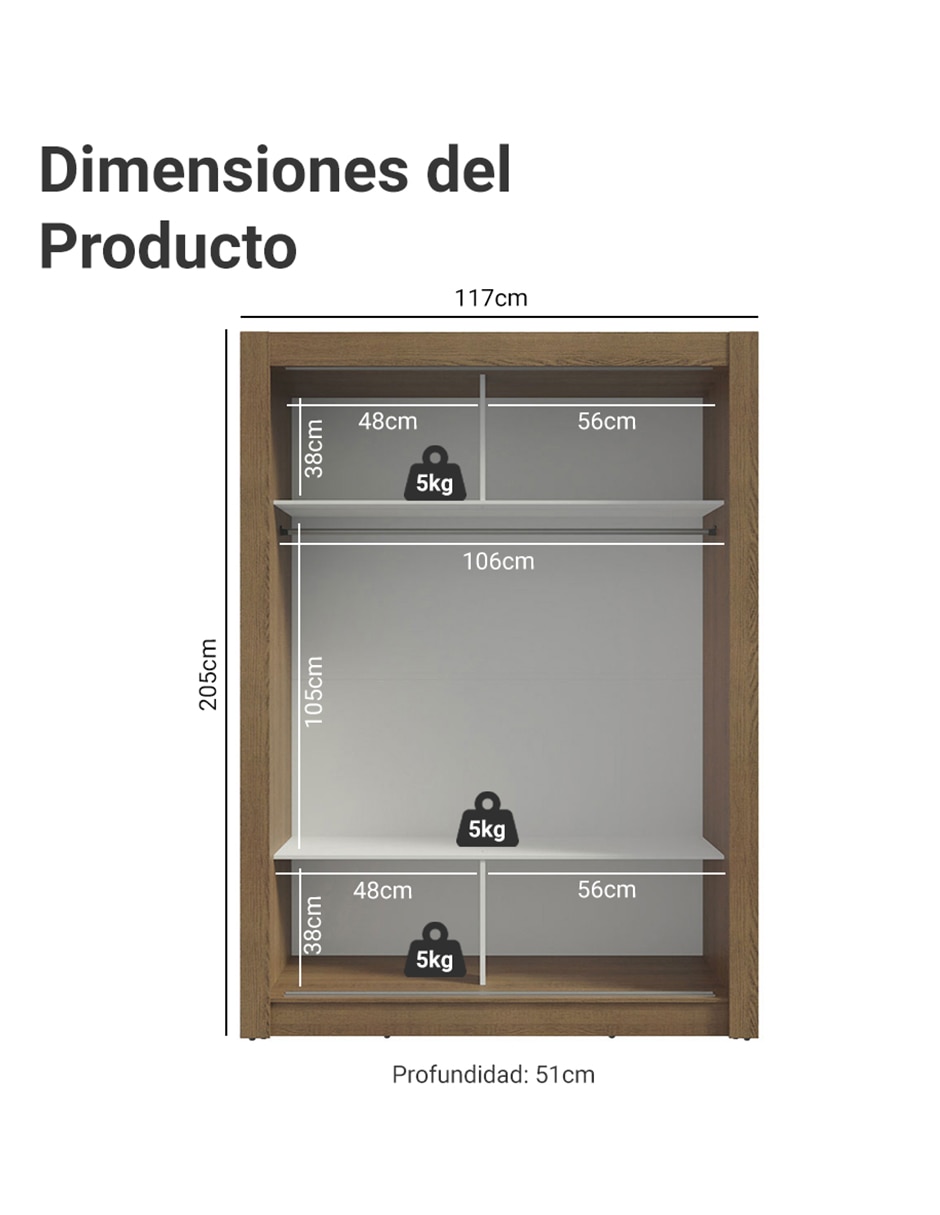 Ropero armable MADESA 10947K1E de MDP 10
