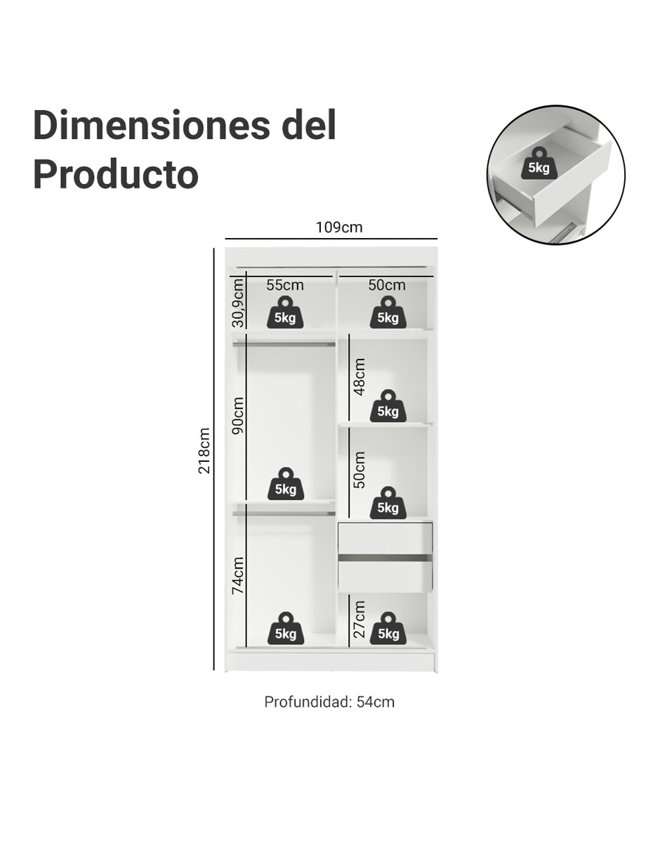 Ropero armable 109709 de mdp 9