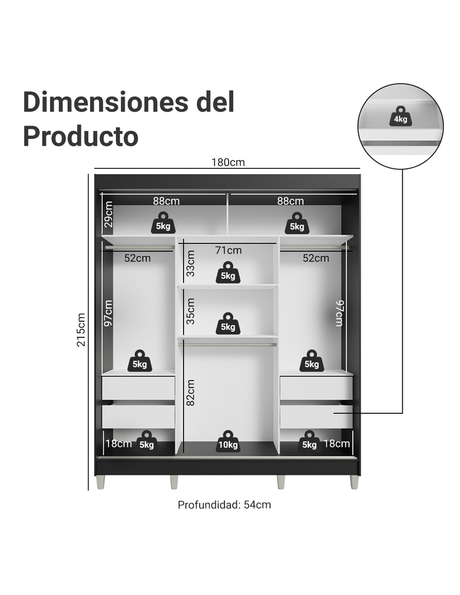 Ropero armable MADESA 1095772ECP de MDP 9