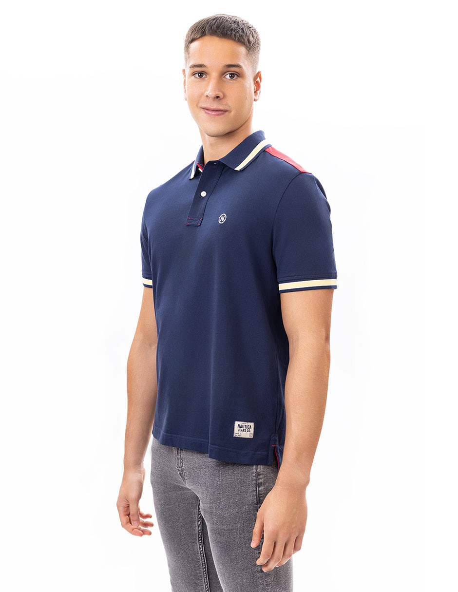 Playera nautica jeans cuello polo para hombre