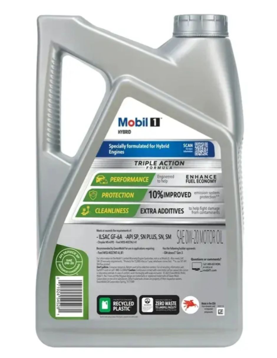 Aceite sintético Mobil para automóvil 0W-20 4.73 L 2