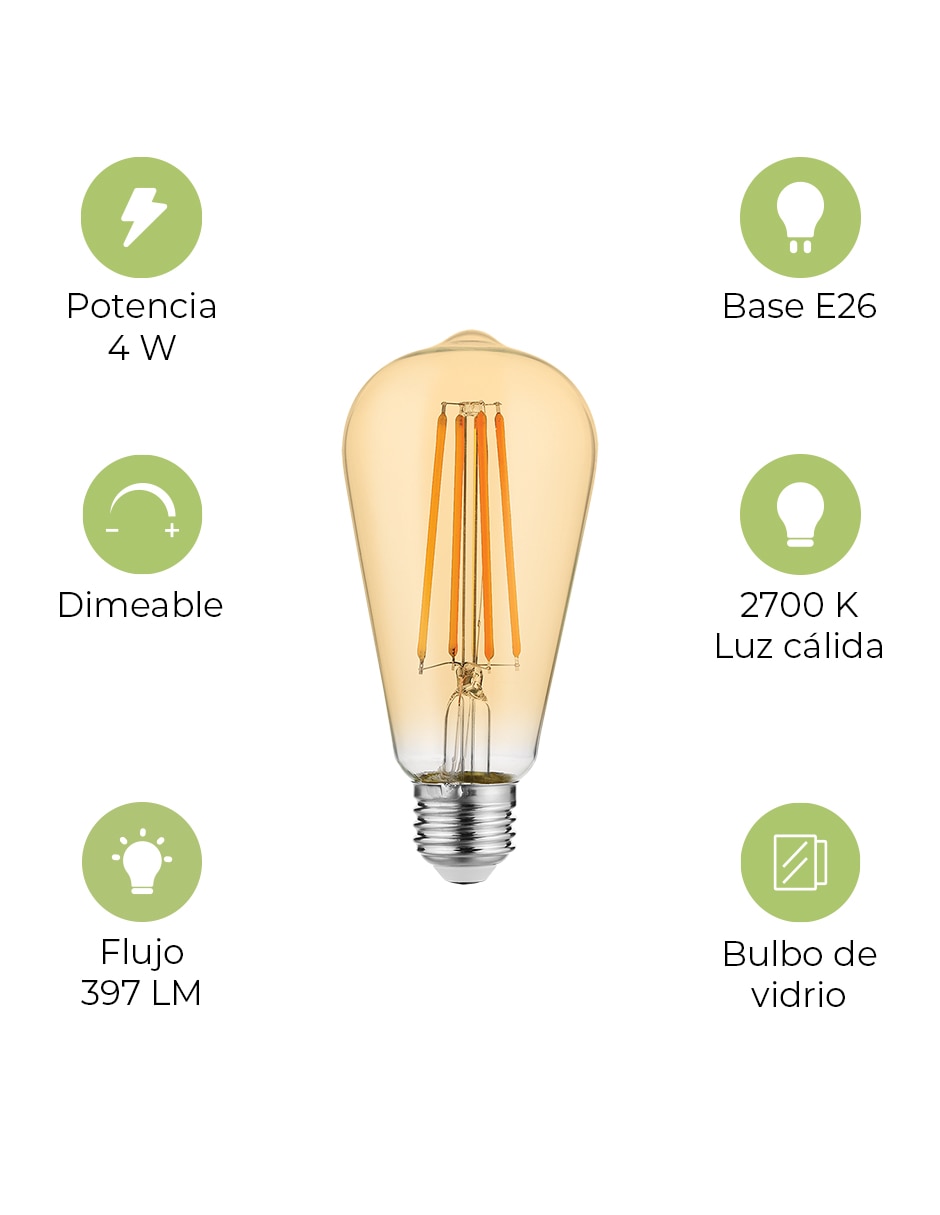 Foco LED Estevez 4 W de consumo 4 W de iluminación 375 lm lúmenes 3