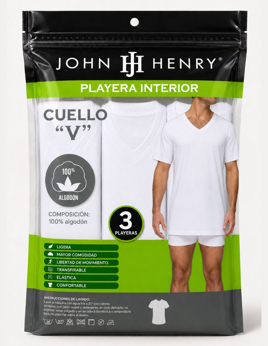 Playera john henry cuello v para hombre Playera john henry cuello v para hombre
