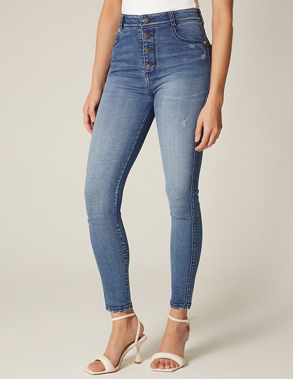 Jeans ultra slim cintura alta Studio F Indigo para mujer