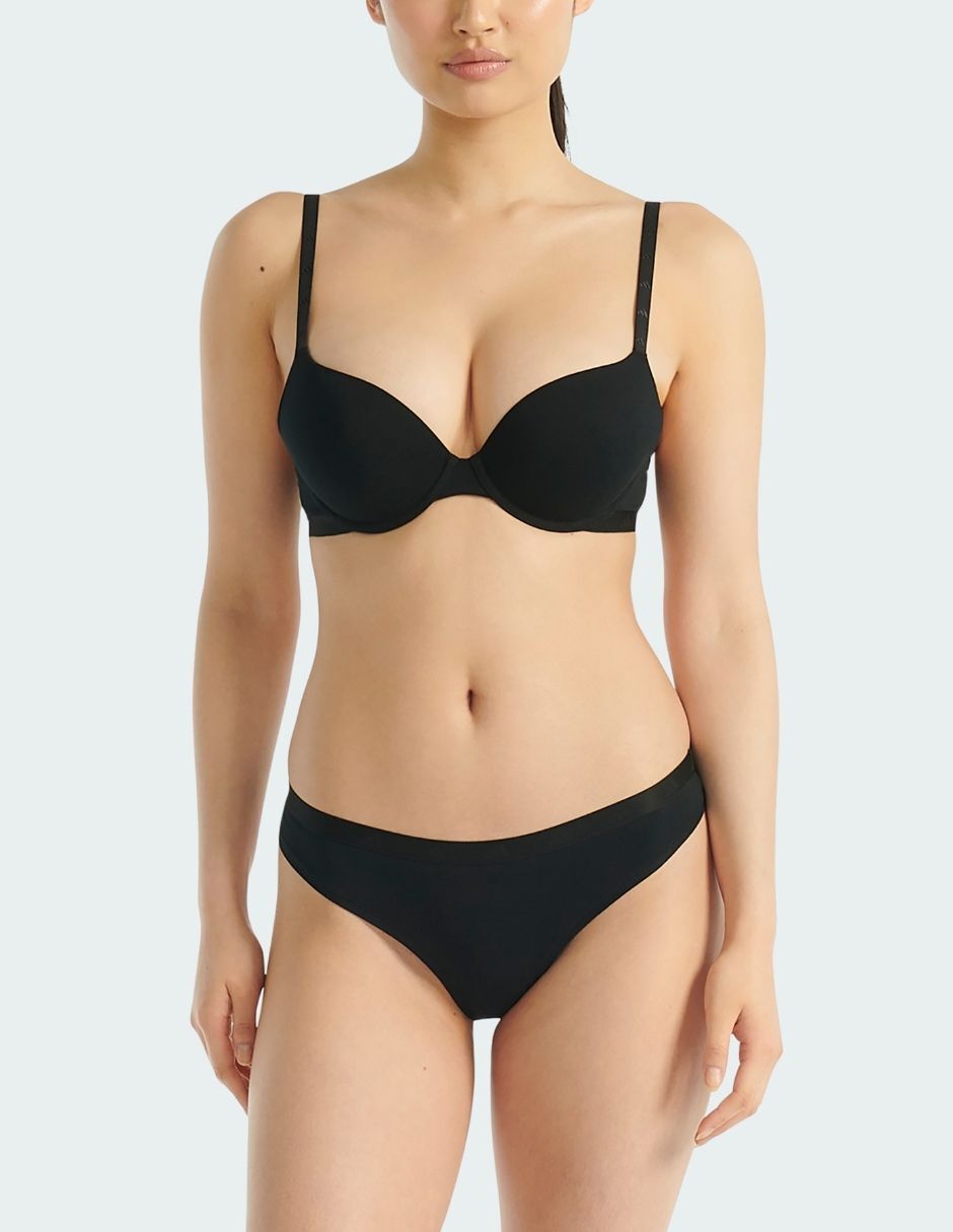 Brassiere escote profundo adidas copa push up para mujer