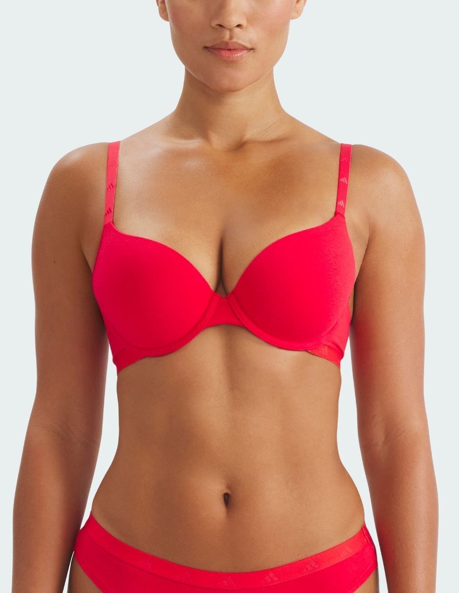 Brassiere escote profundo adidas copa push up para mujer