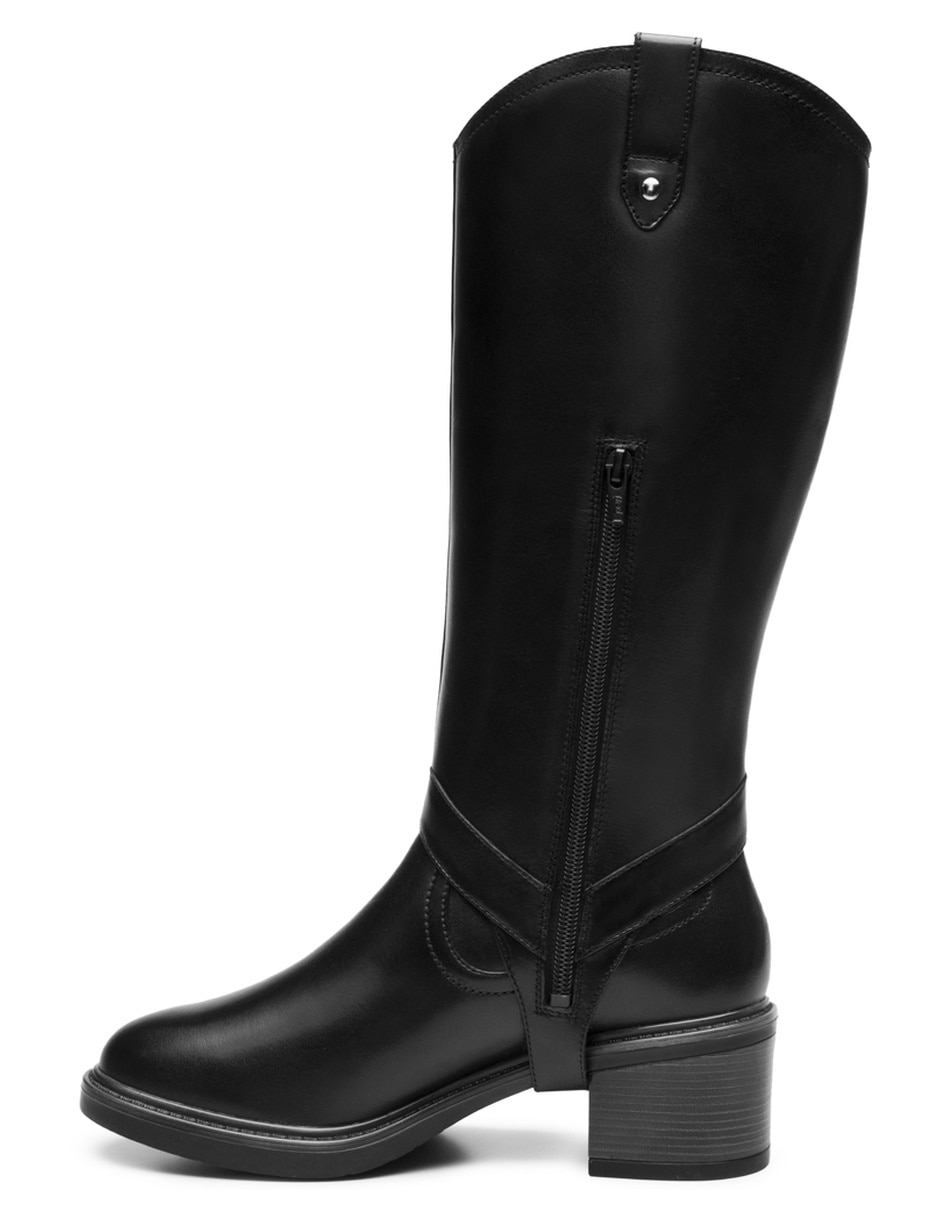 Bota abajo de la rodilla de piel para mujer 4