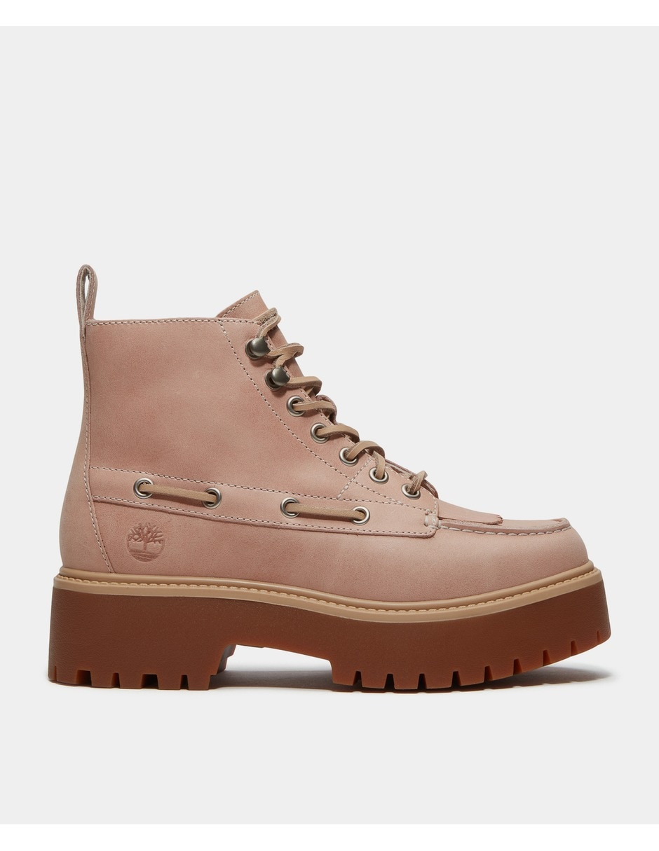 Bota al tobillo stone street de piel para mujer