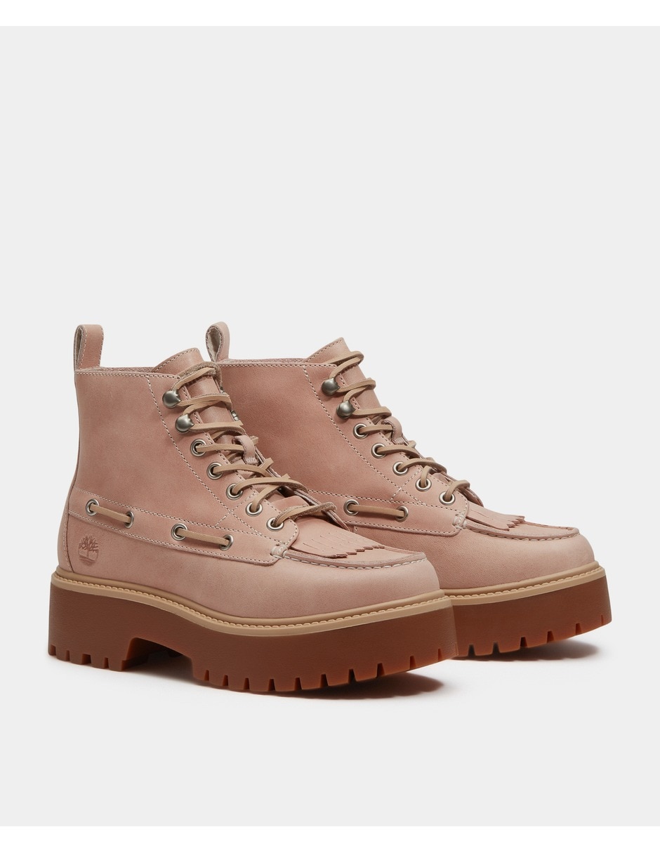 Bota al tobillo stone street de piel para mujer 4