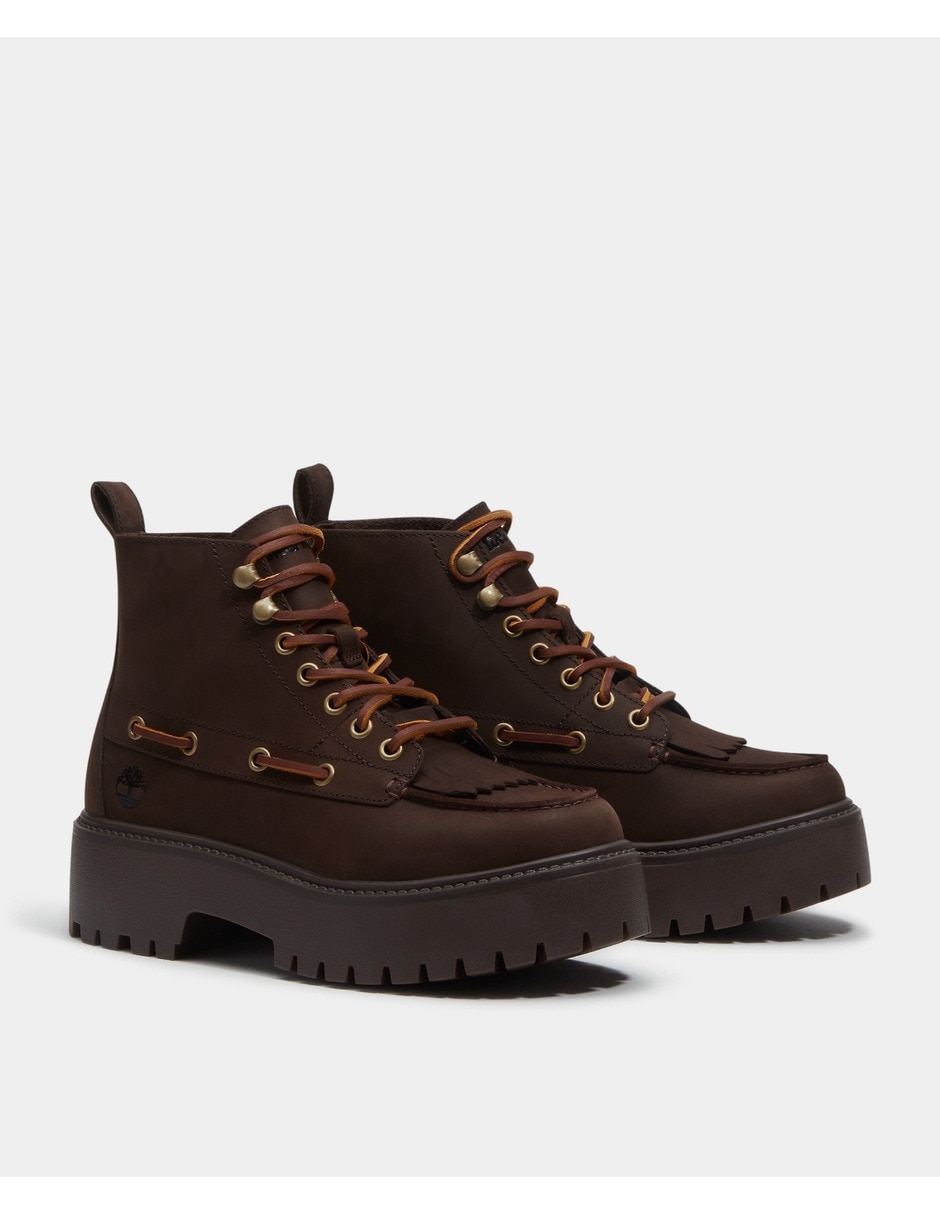 Bota al tobillo stone street de piel para mujer 4