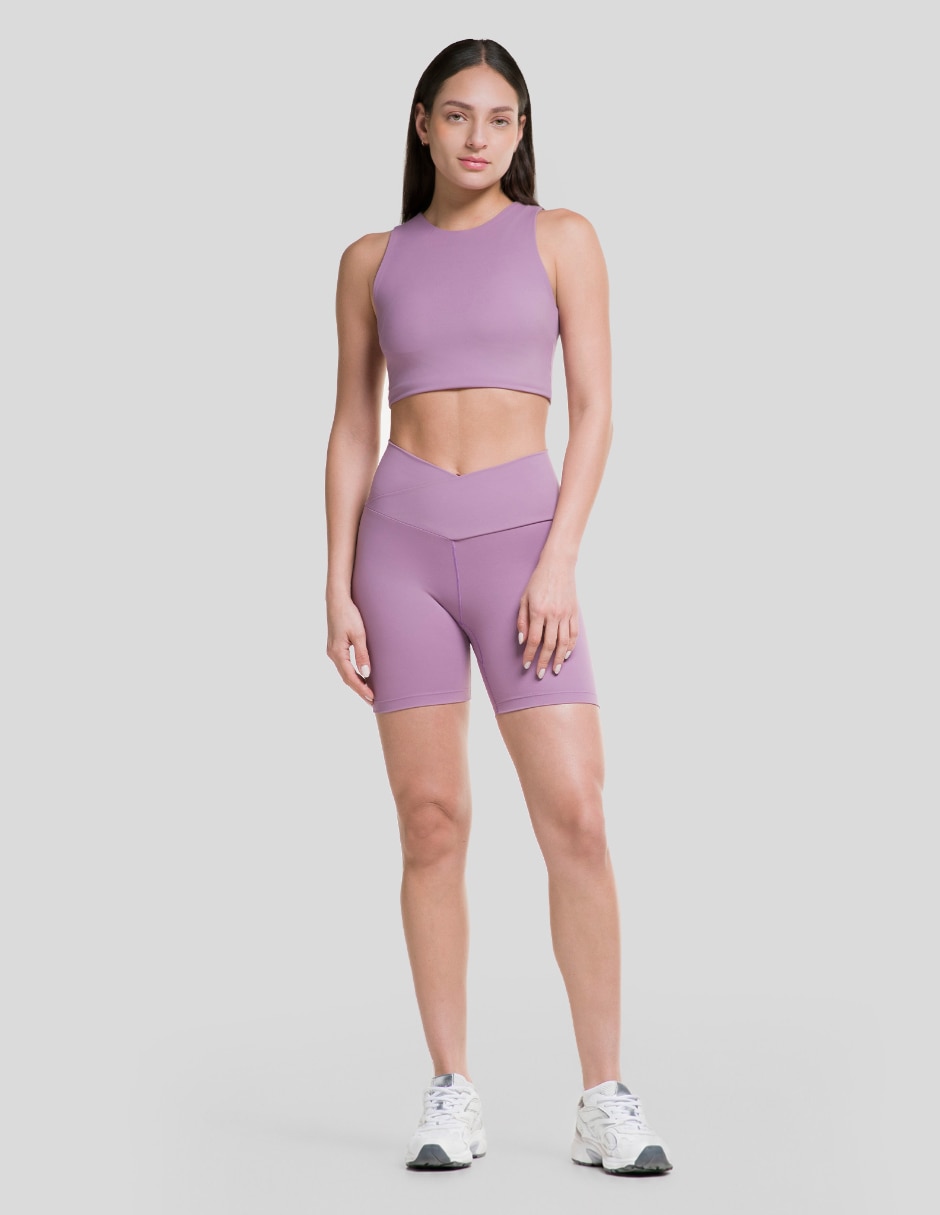 Short biker v-cut para entrenamiento mujer