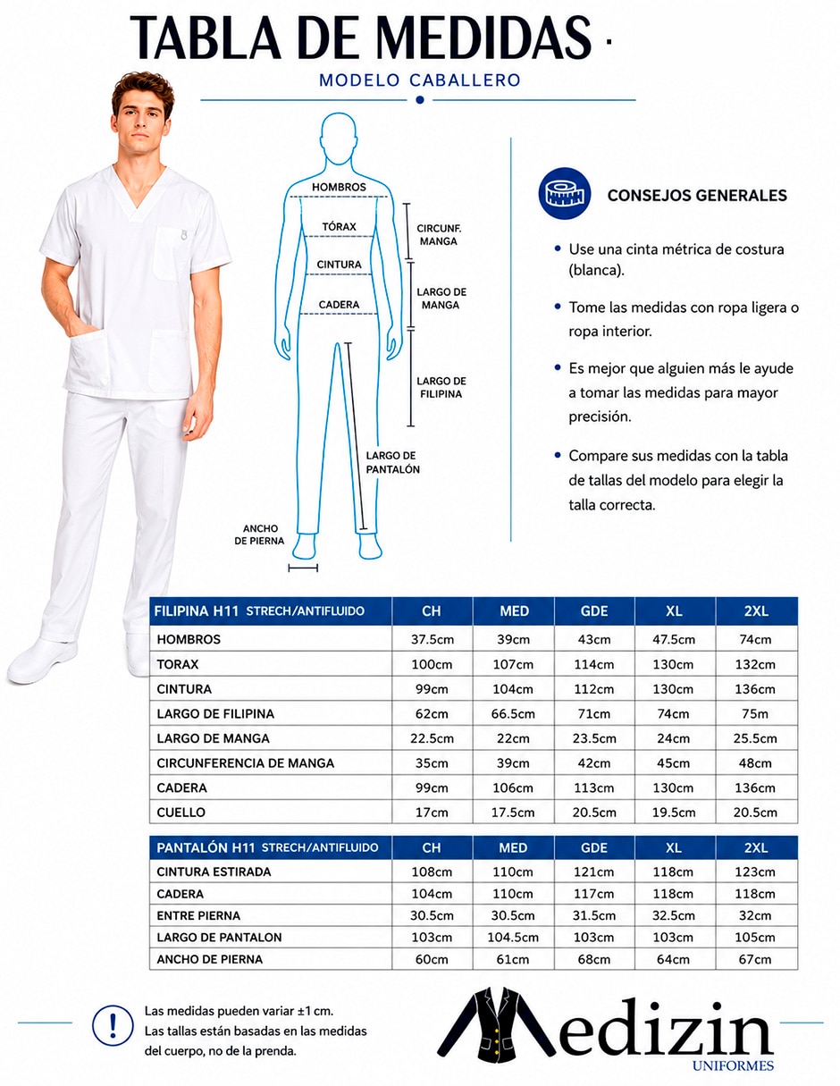 Pijama quirúrgica estilo relajado para hombre 2