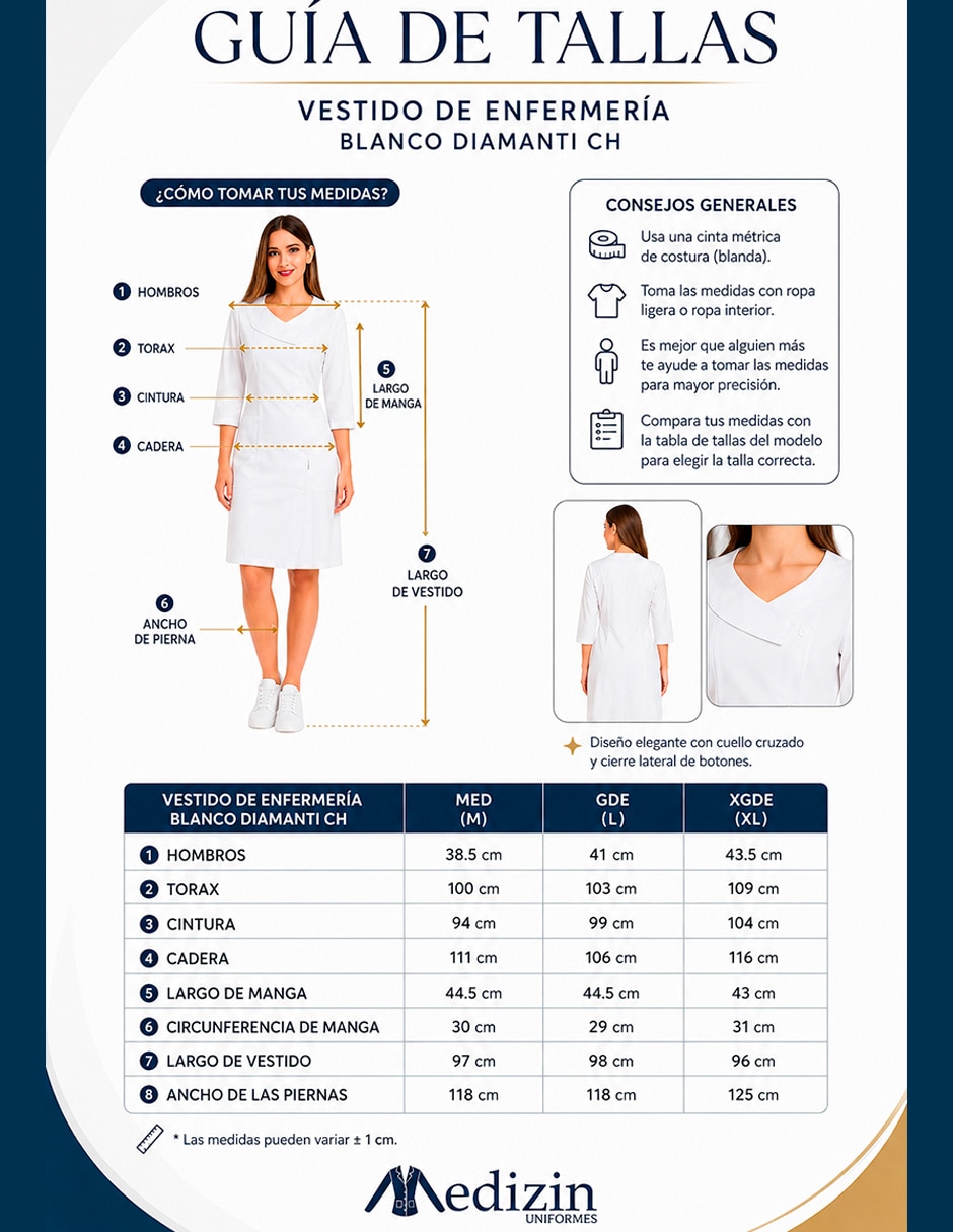Set de bata médica estilo ajustado para mujer 4