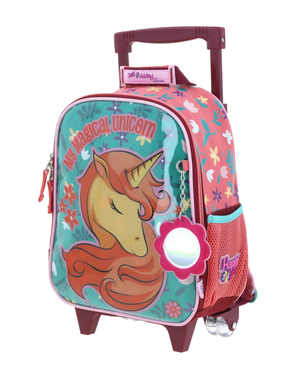 Mochila con ruedas escolar Unicornio para niña 4