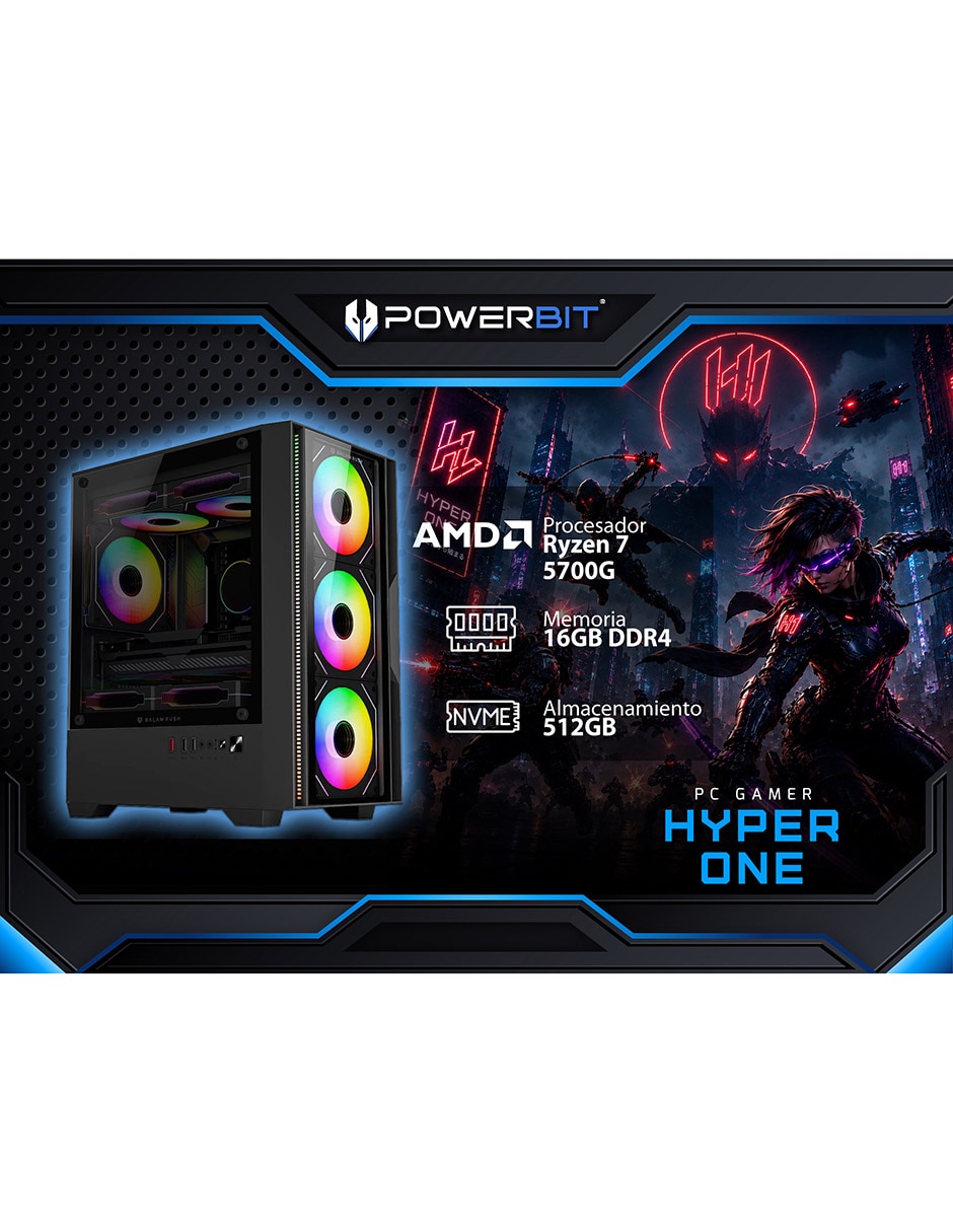 Computadora de escritorio Hyper One AMD Ryzen 7 16 GB RAM 512 GB