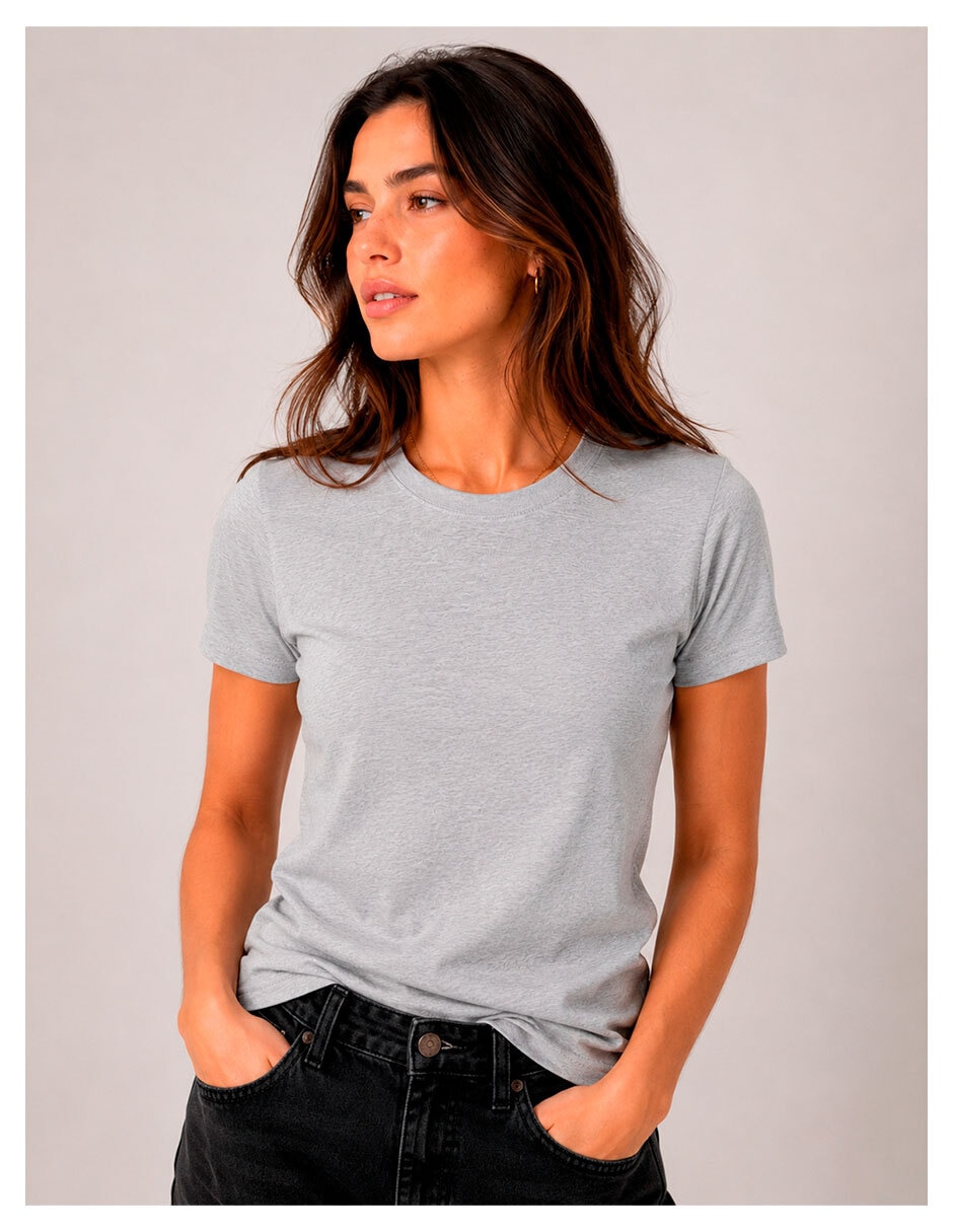 Manga corta knite cuello redondo para mujer