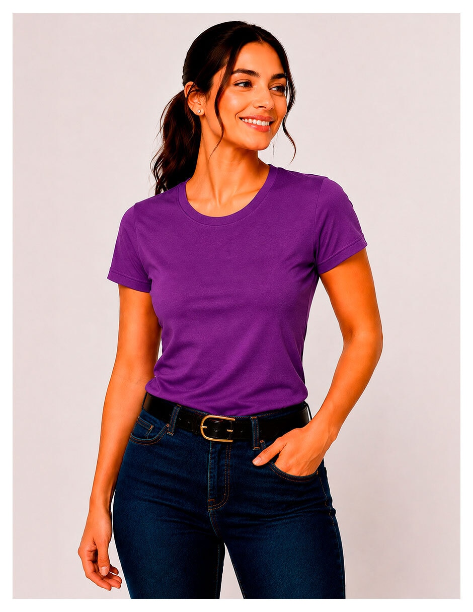 Manga corta knite cuello redondo para mujer