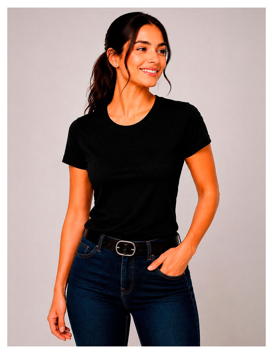 Manga corta knite cuello redondo para mujer
