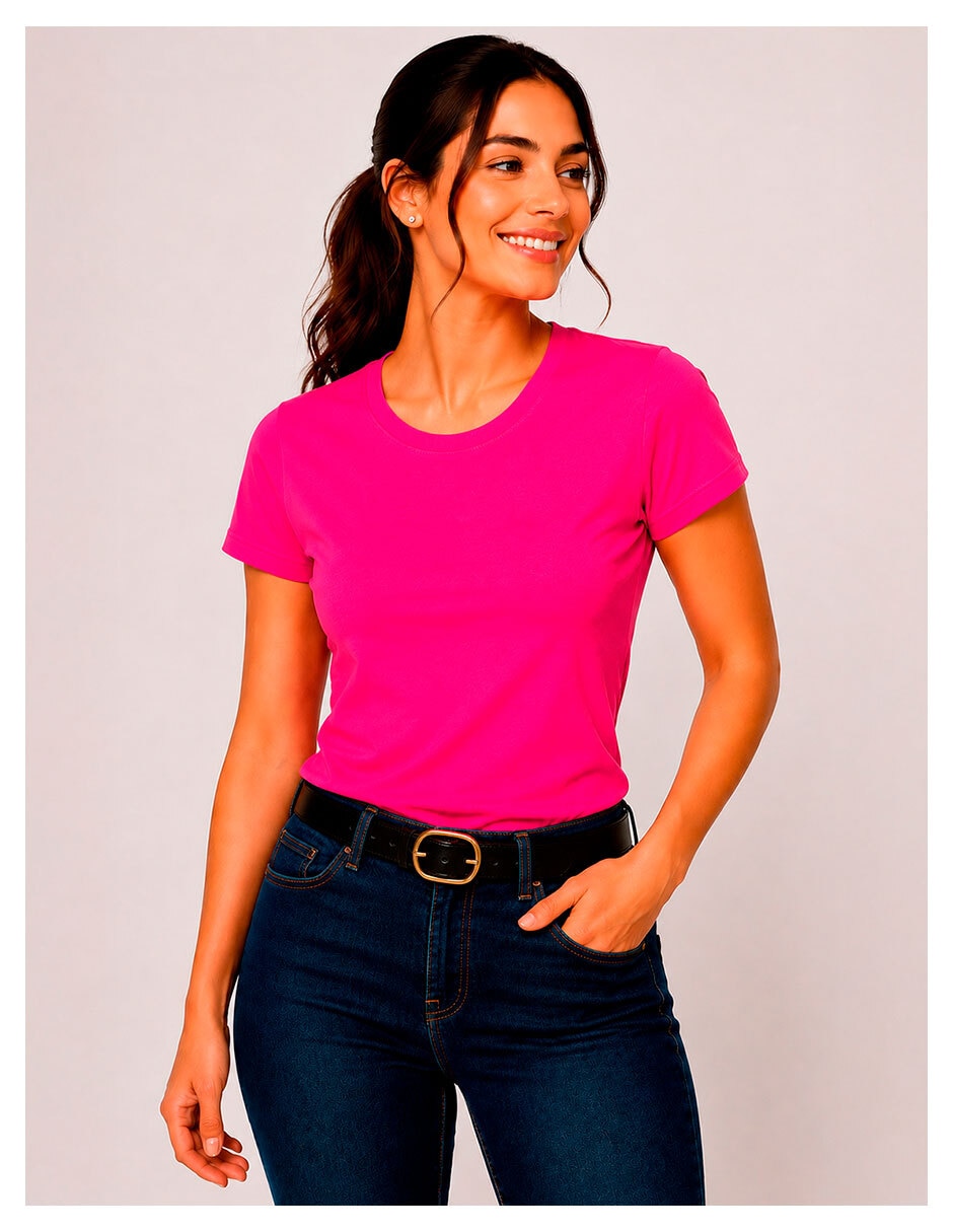 Manga corta knite cuello redondo para mujer