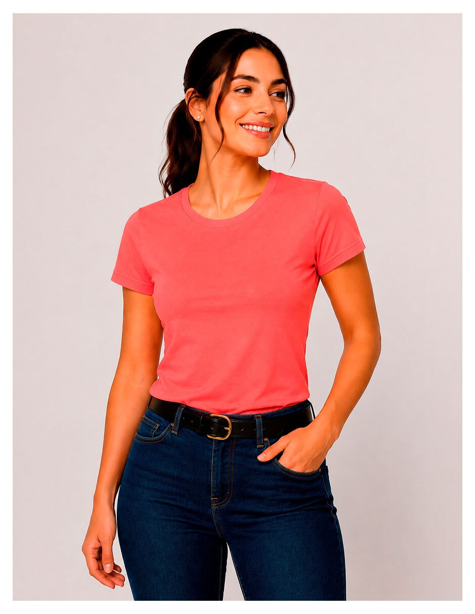 Manga corta knite cuello redondo para mujer