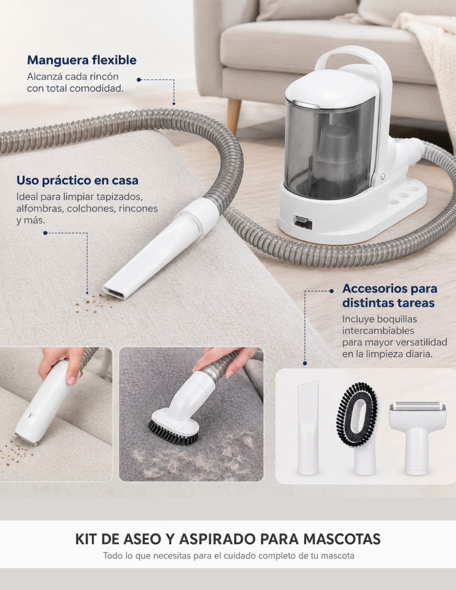 Kit de aseo y aspiradora para mascota de 400 w 5