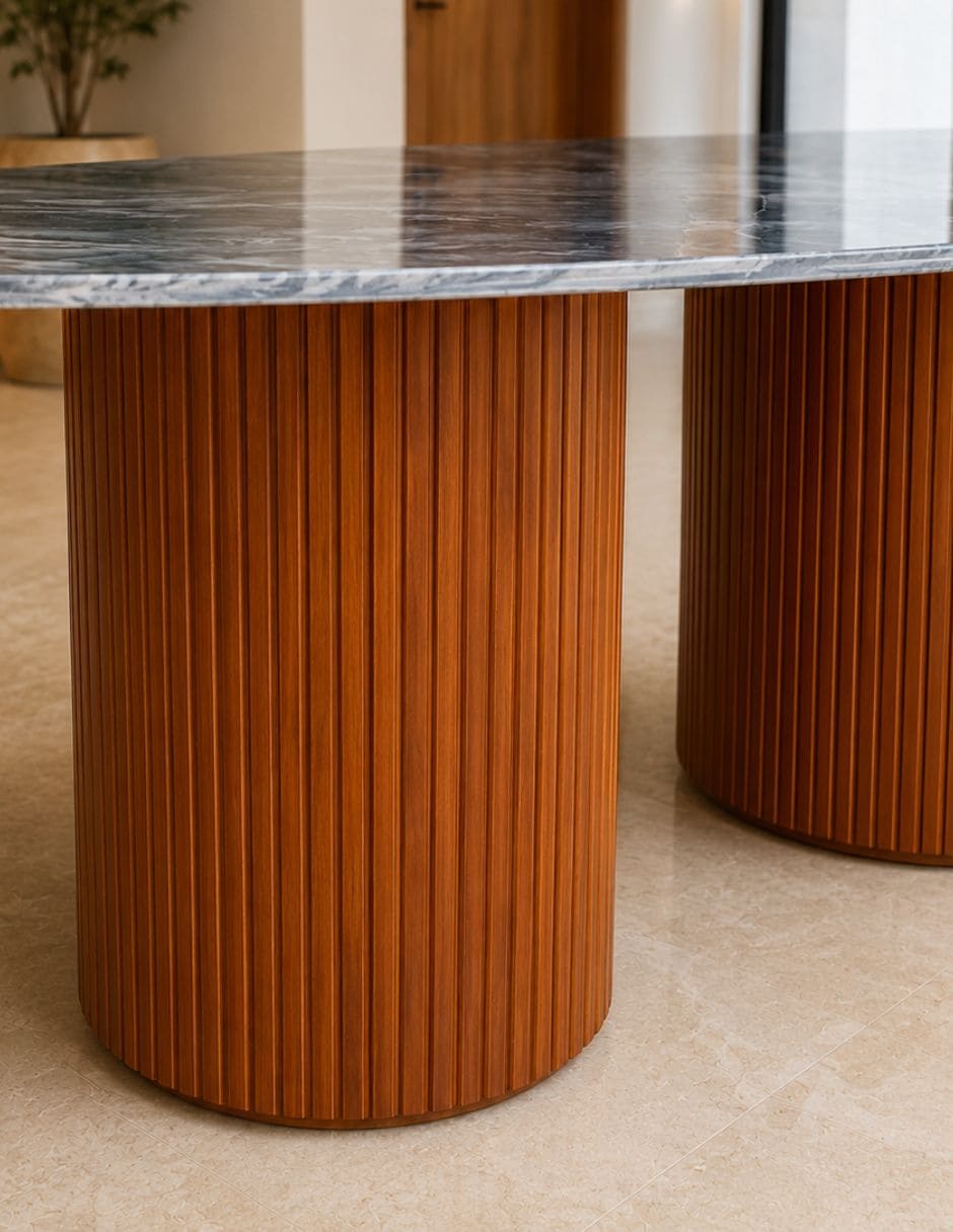 Mesa de comedor No No MESA DE COMEDOR PORTUGAL de Madera y mármol 2