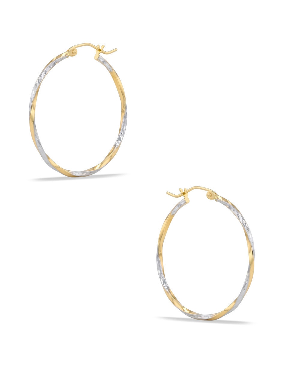 Arracadas joyerias bizzarro de oro amarillo 14 k con acabado brillante