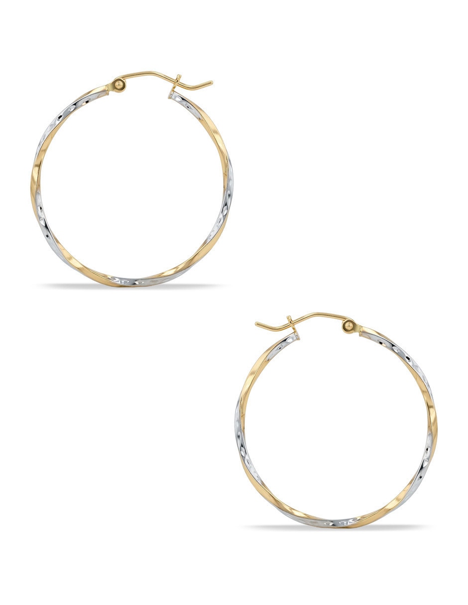 Arracadas joyerias bizzarro de oro amarillo 14 k con acabado brillante