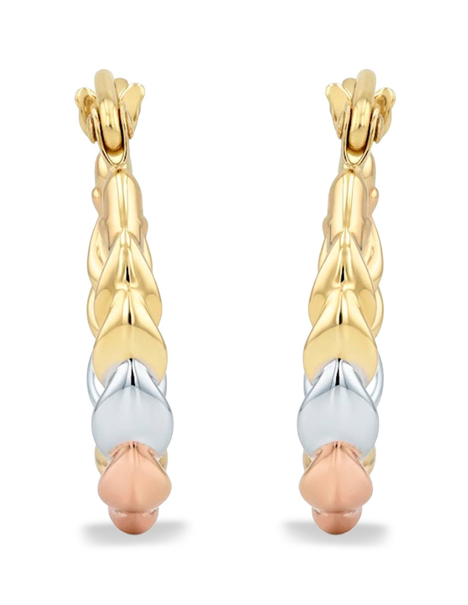 Arracadas joyerias bizzarro de oro florentino 14 k con acabado brillante