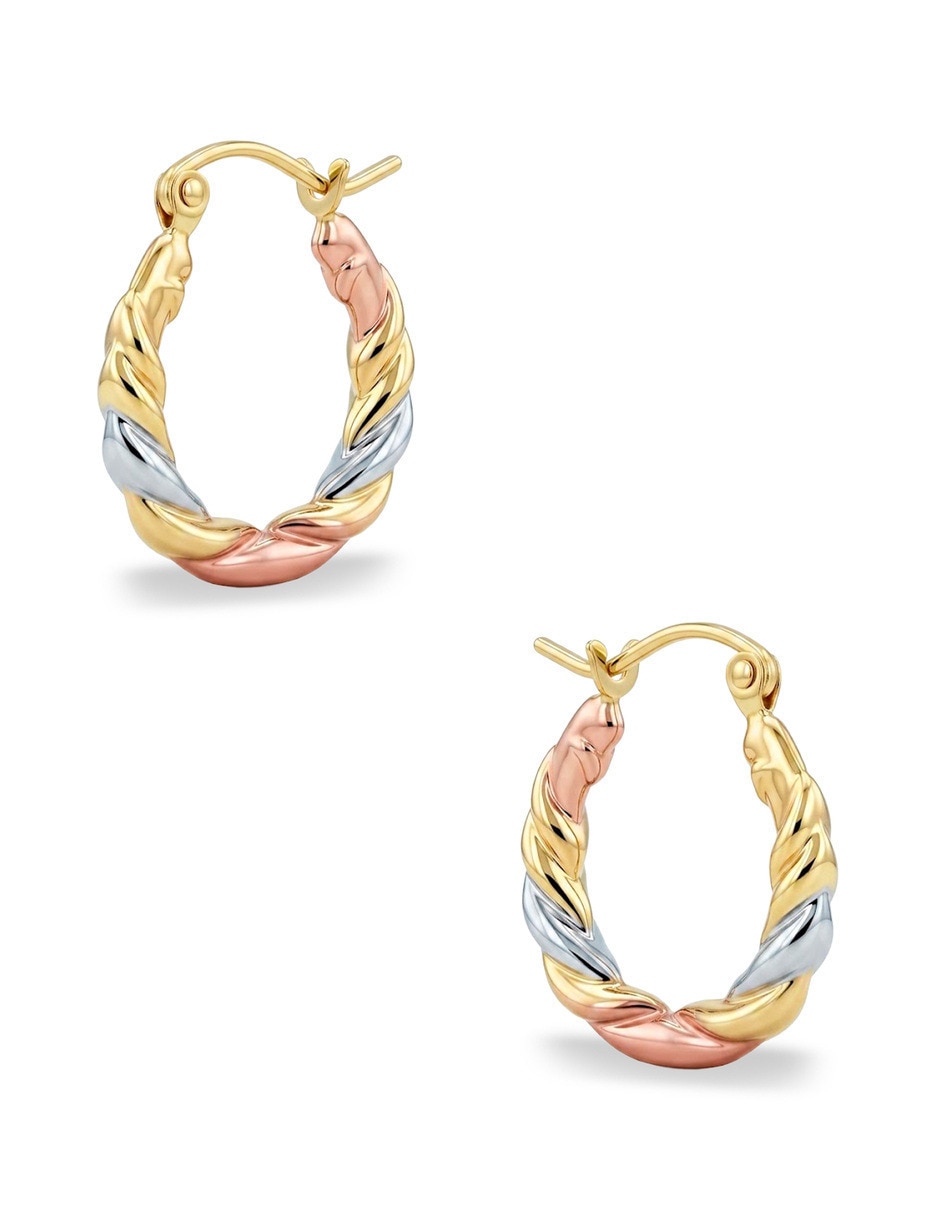 Arracadas joyerias bizzarro de oro florentino 14 k con acabado brillante