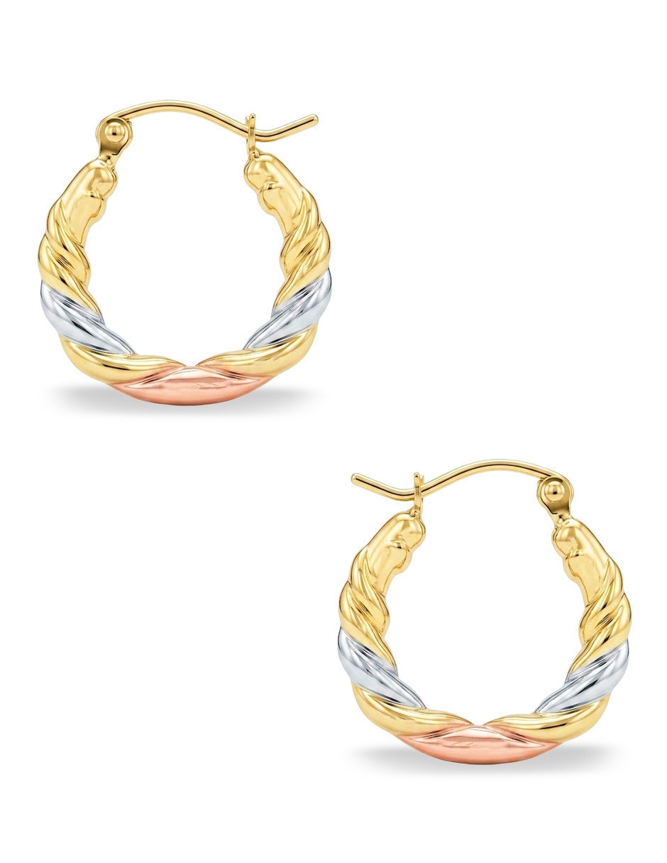 Arracadas joyerias bizzarro de oro florentino 14 k con acabado brillante