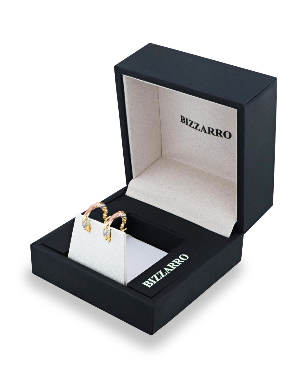 Arracadas joyerias bizzarro de oro florentino 14 k con acabado brillante
