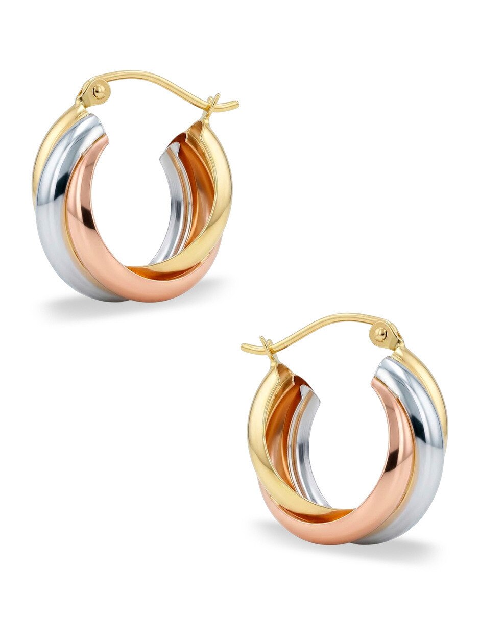 Arracadas joyerias bizzarro de oro florentino 14 k con acabado brillante