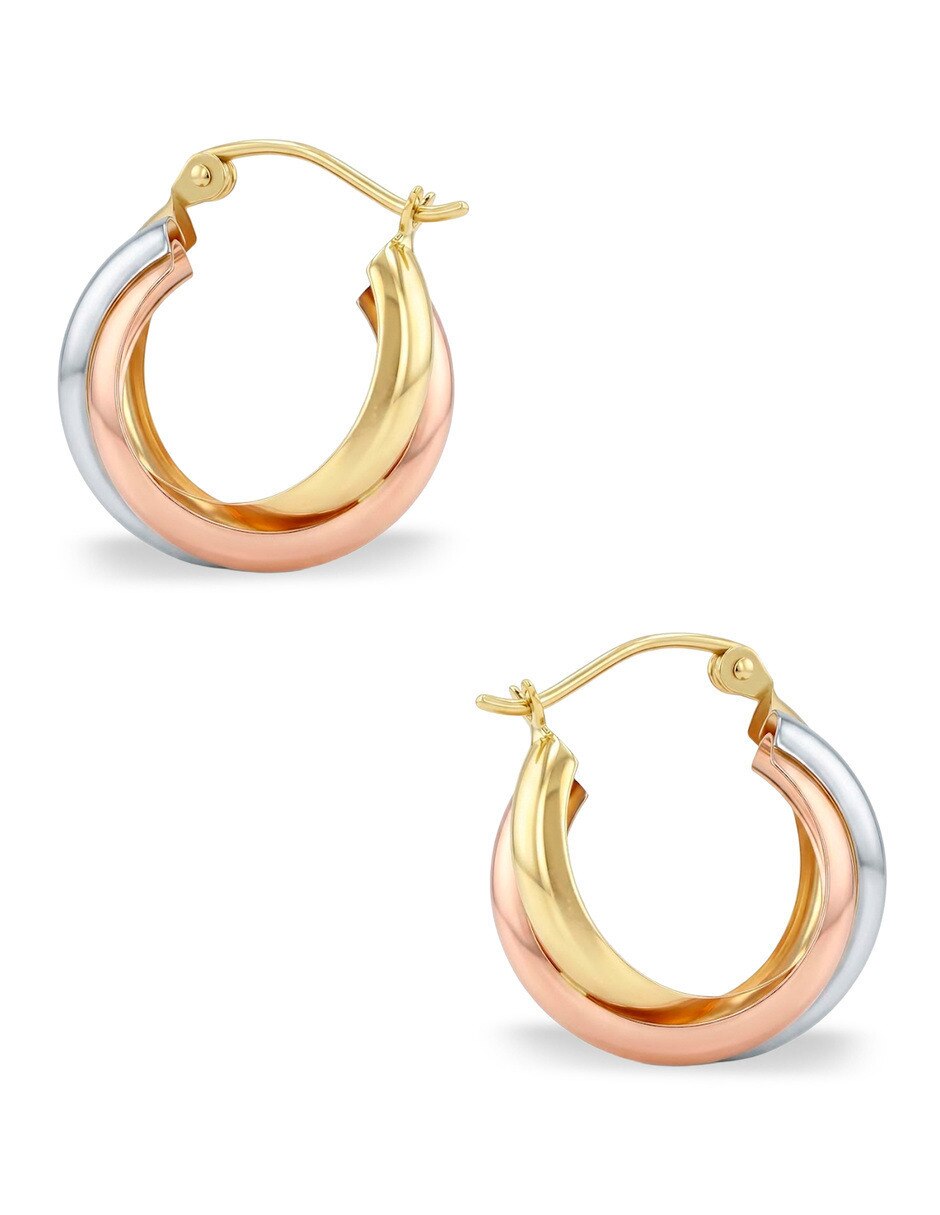 Arracadas joyerias bizzarro de oro florentino 14 k con acabado brillante
