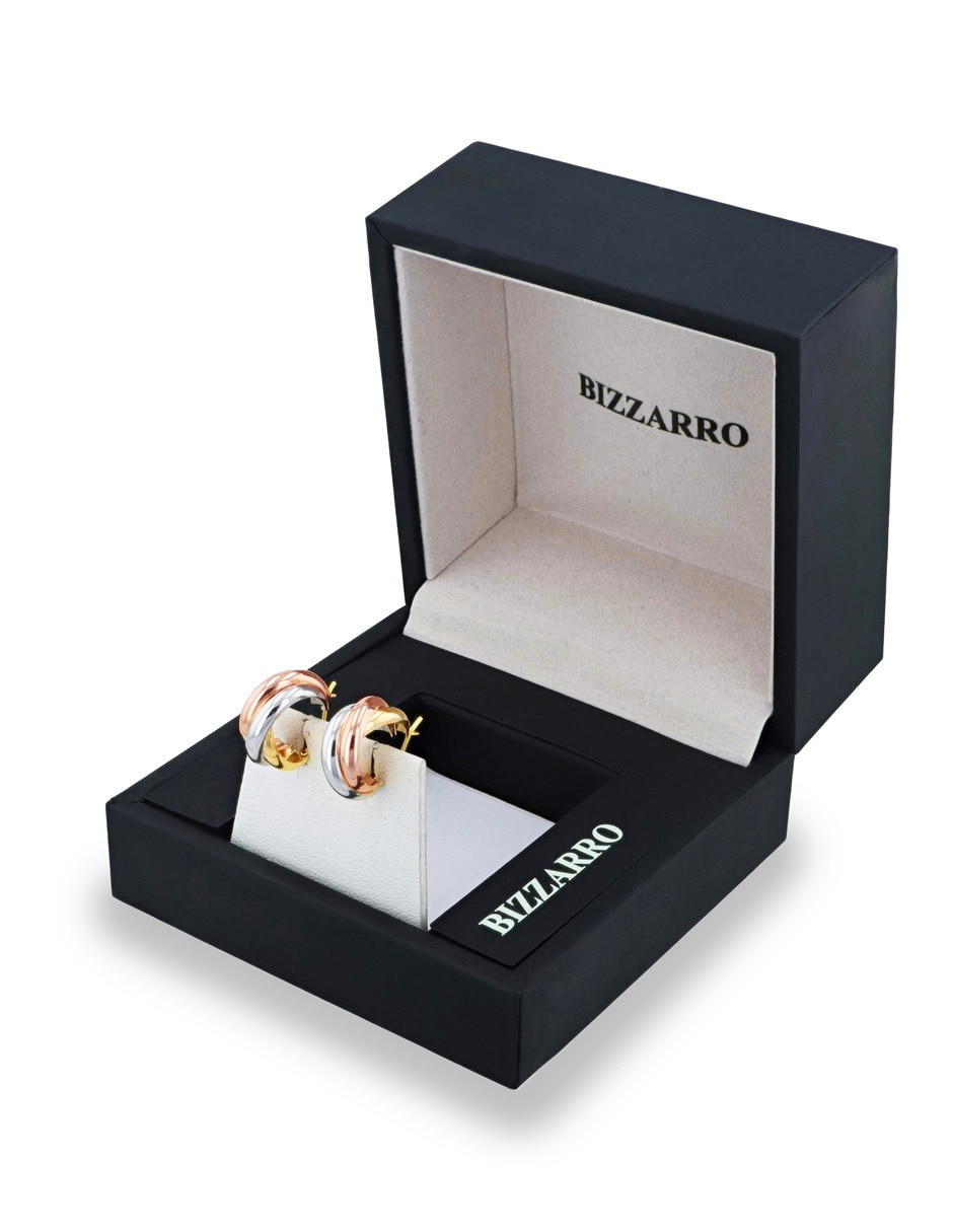 Arracadas joyerias bizzarro de oro florentino 14 k con acabado brillante