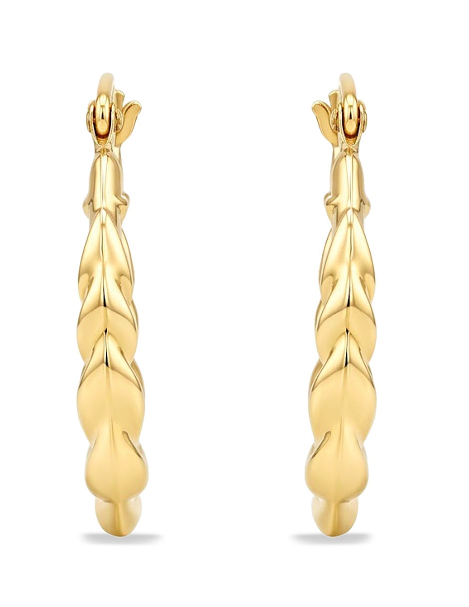 Arracadas de oro amarillo 14 K con acabado brillante