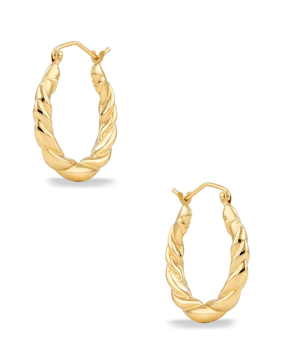 Arracadas de oro amarillo 14 K con acabado brillante 2