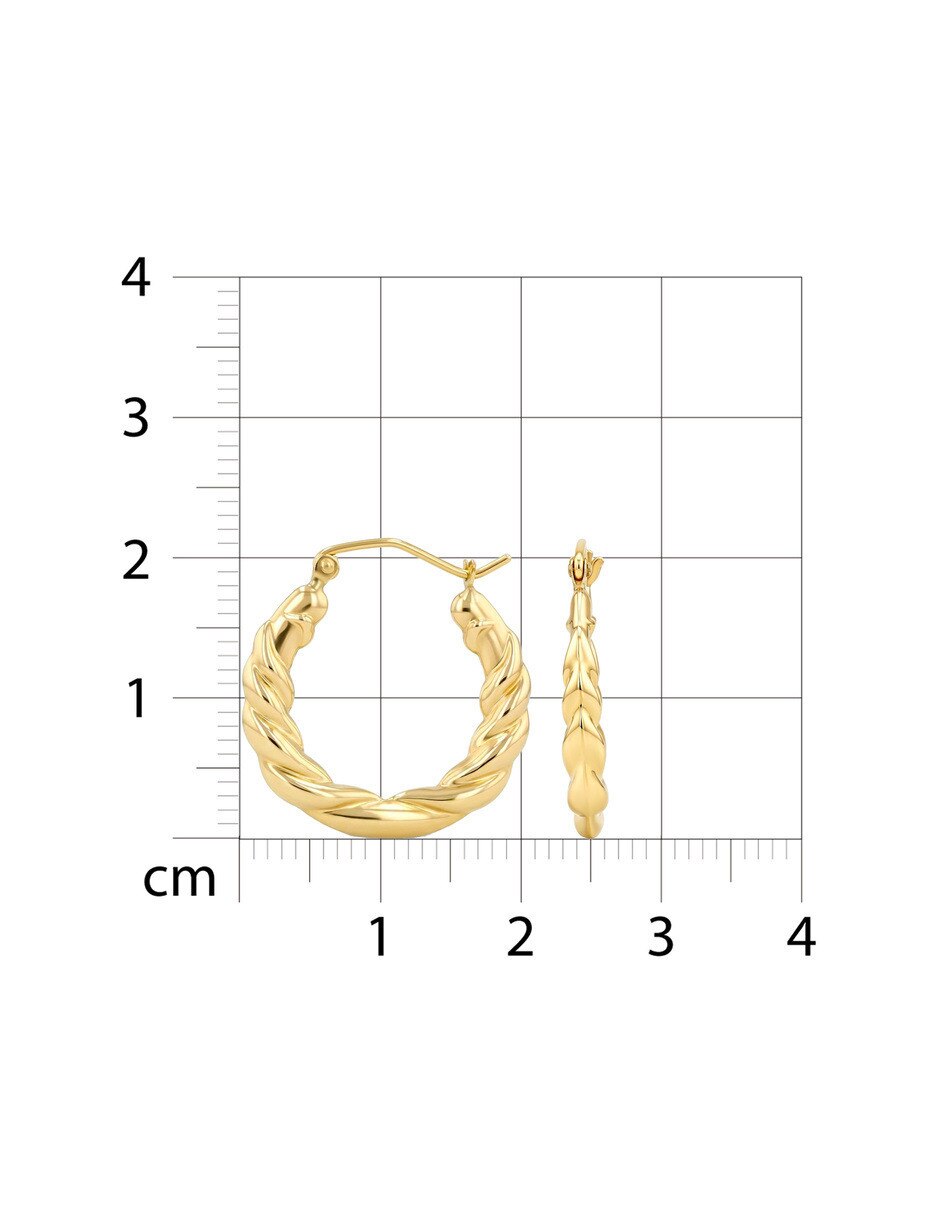 Arracadas de oro amarillo 14 K con acabado brillante 5